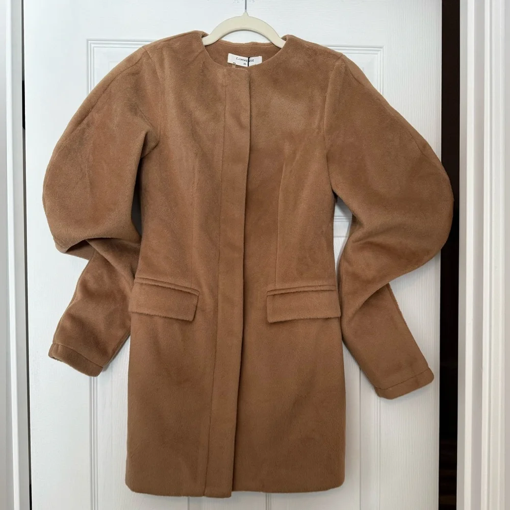 Commense Puff Sleeve Tailored Cotton-Blend Mini Dress / Coat Size XS NWT - Picture 5 of 6